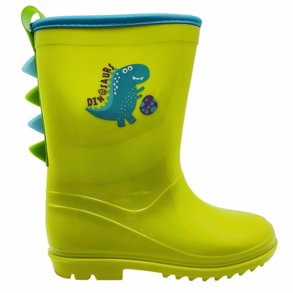 A020-恐龍圖案防水雨鞋-綠色