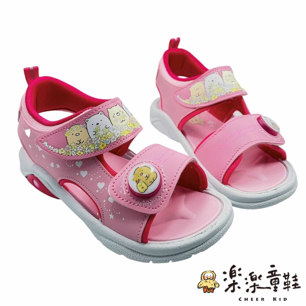 B031-【夏季限量特價!!】台灣製角落生物電燈涼鞋-粉色