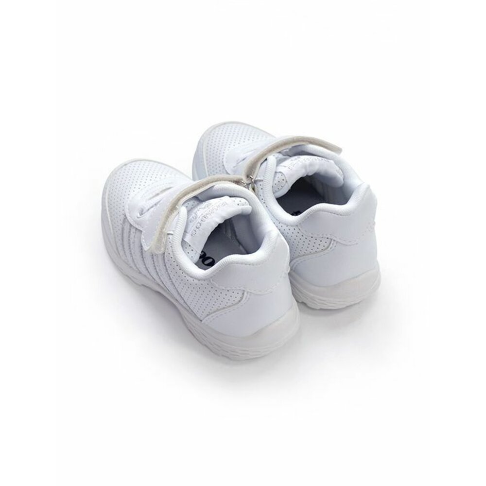 台灣製親子款皮面透氣休閒鞋-白