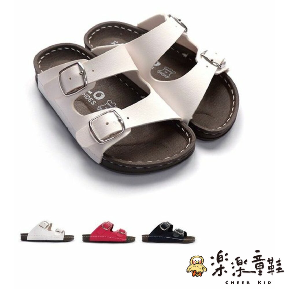 C024-台灣製金扣雙帶拖鞋