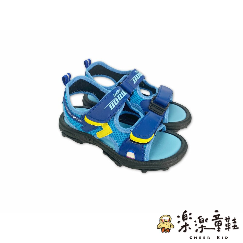C044-台灣製軟底彈性童涼鞋-藍