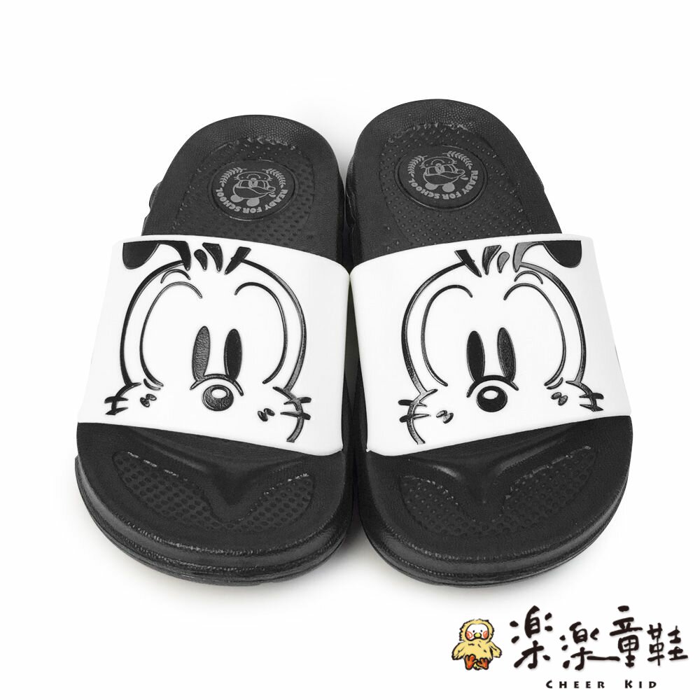 C082-2-台灣製巴布豆圖案拖鞋-黑白