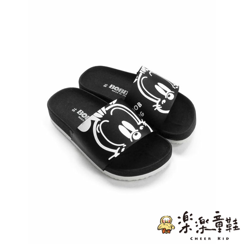C096-1-台灣製巴布豆親子款拖鞋-黑色