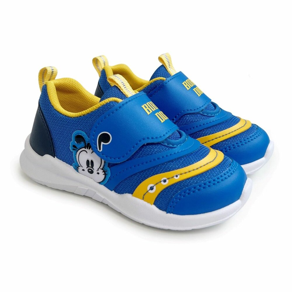 C116-3-台灣製巴布豆撞色弧線運動鞋-藍色