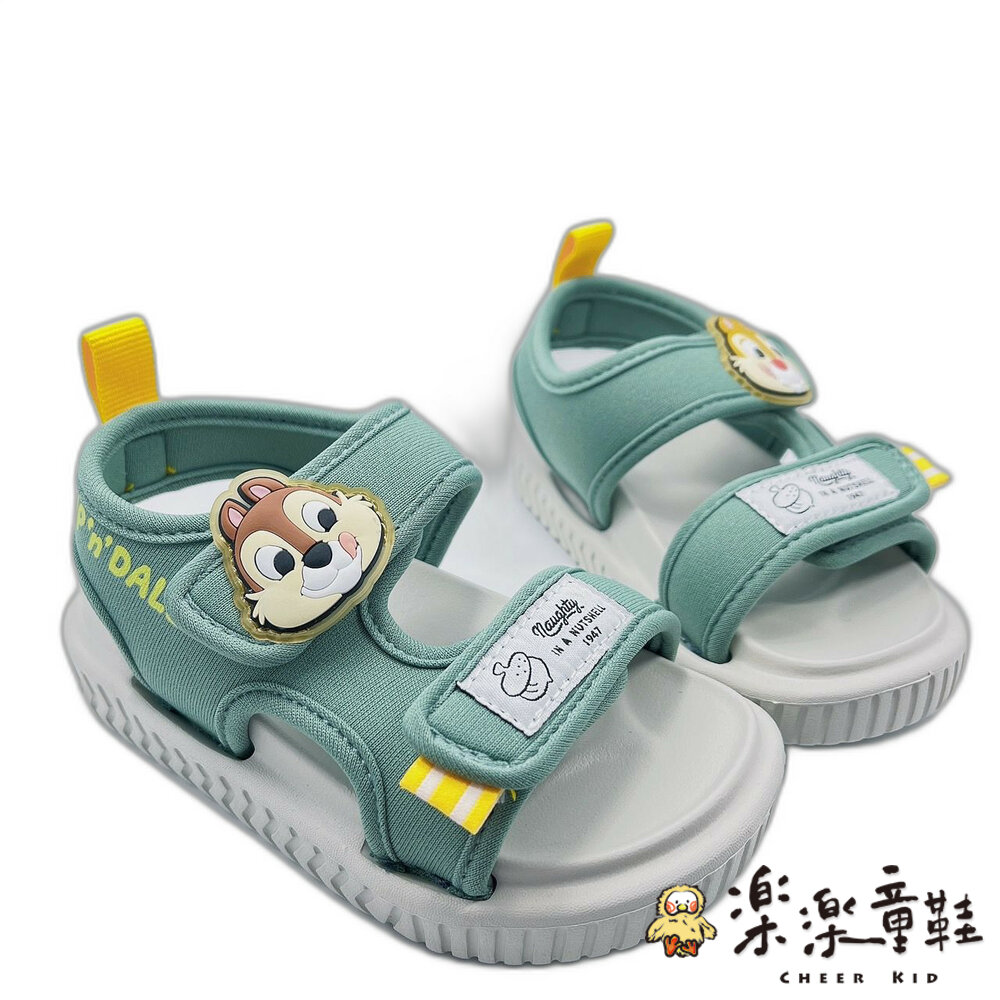 D098-1-台灣製迪士尼輕量涼鞋- 綠色奇蒂