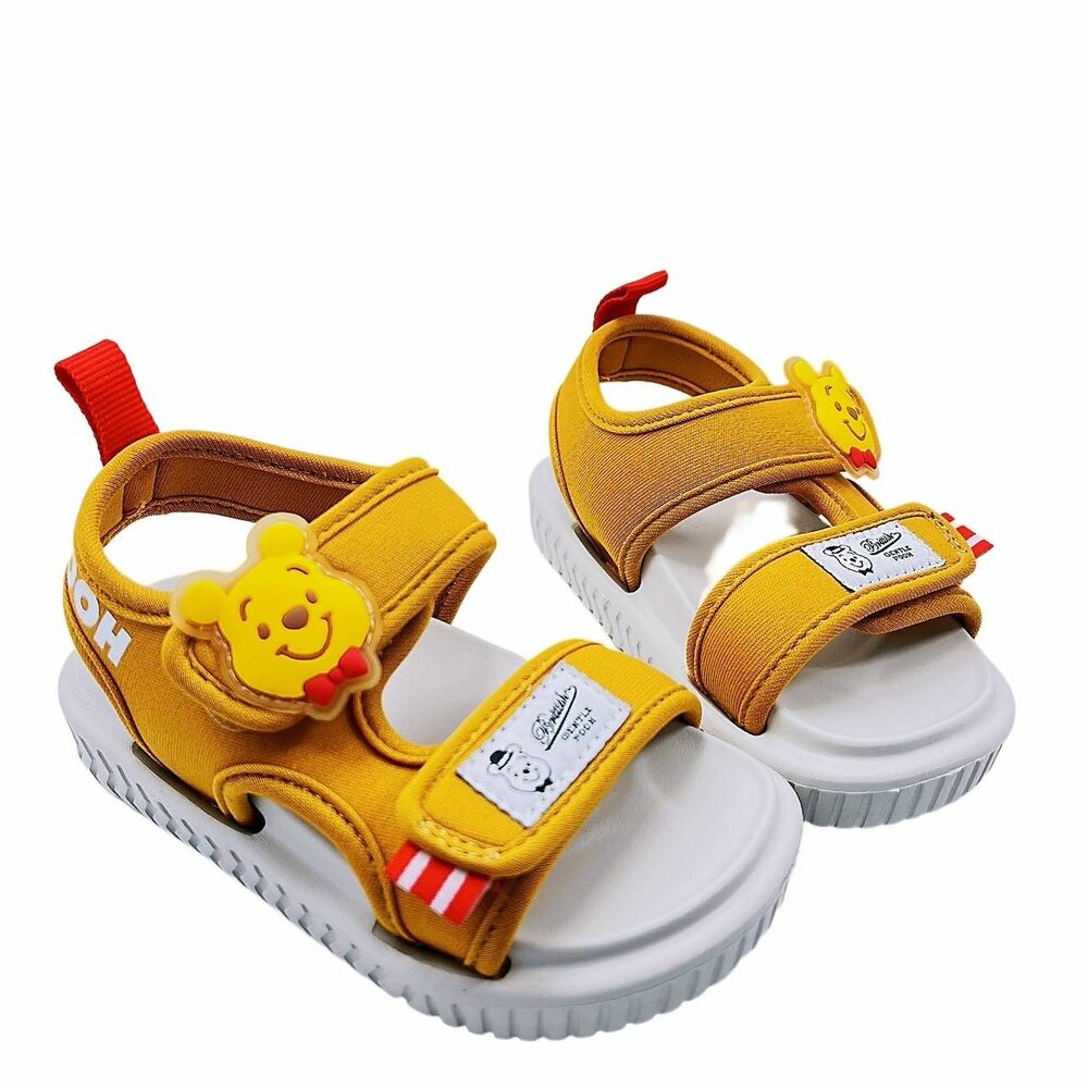 D098-2-台灣製迪士尼輕量涼鞋-黃色維尼
