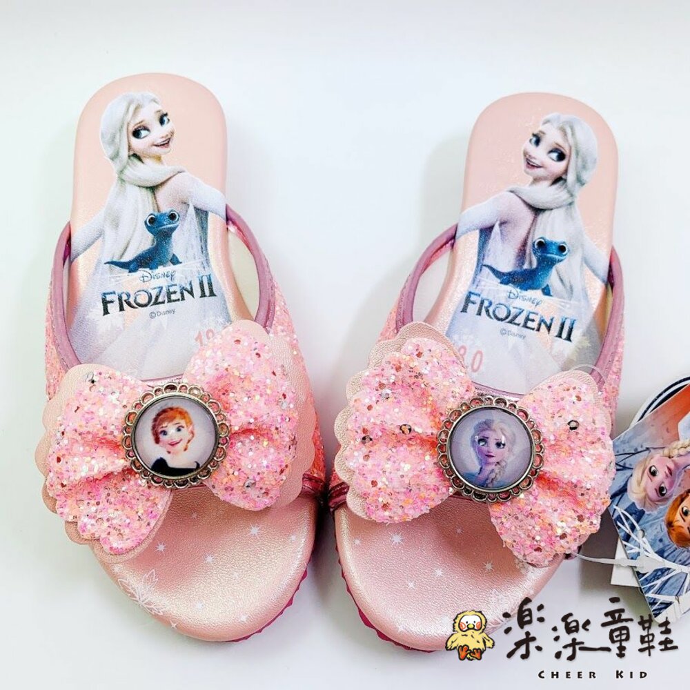 F021-台灣製冰雪奇緣亮晶晶跟鞋-蜜桃粉