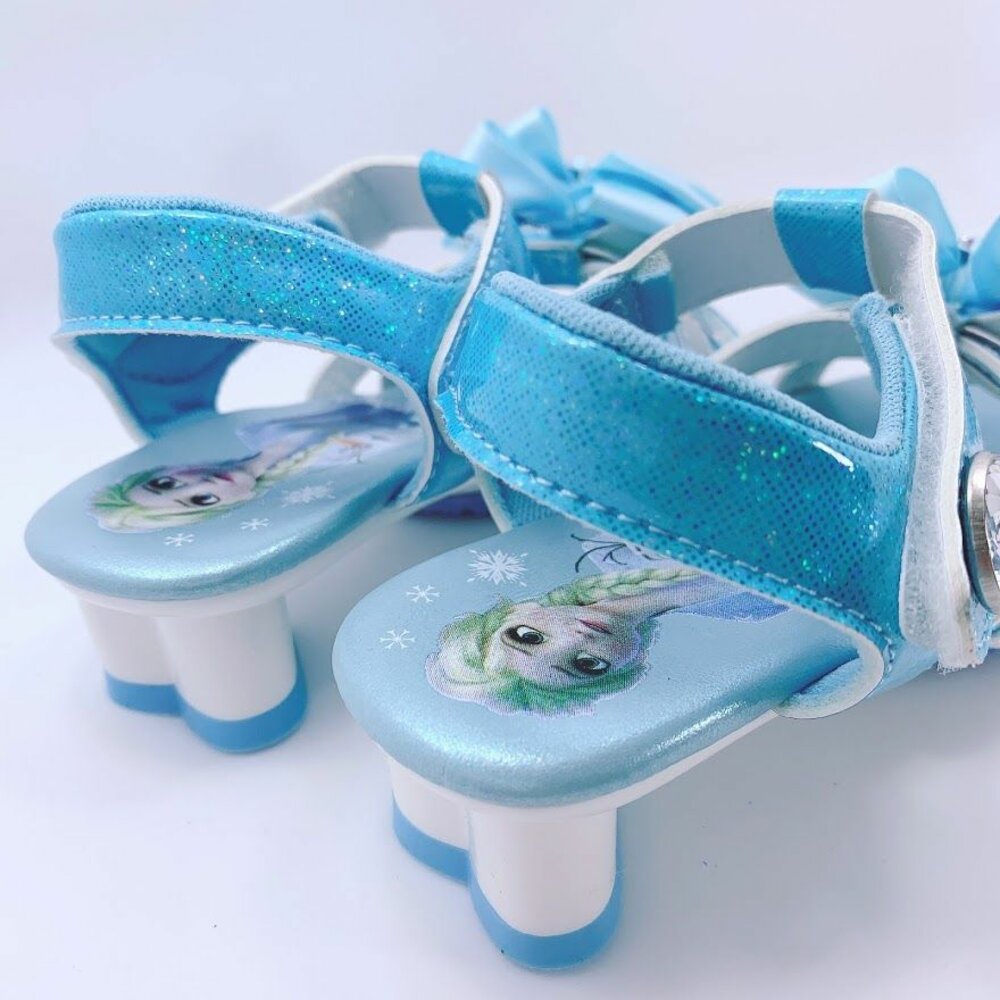 (出清不退不換)台灣製冰雪奇緣低跟涼鞋-藍色 圖片