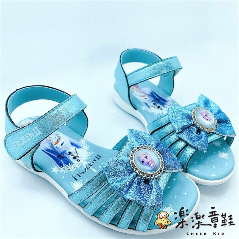 F063-台灣製冰雪奇緣電燈涼鞋-藍色