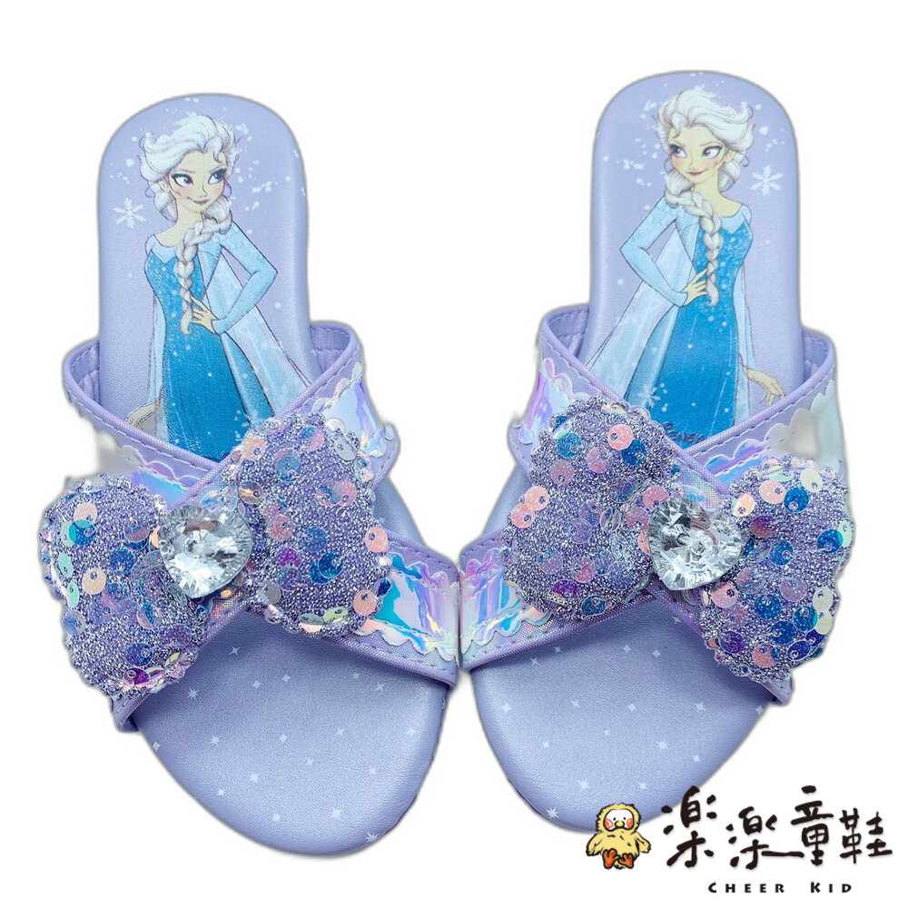 F085-1-台灣製冰雪奇緣低跟鞋-紫色