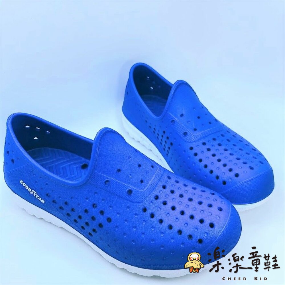 G015-1-GOODYEAR 童款輕量洞洞鞋-藍色
