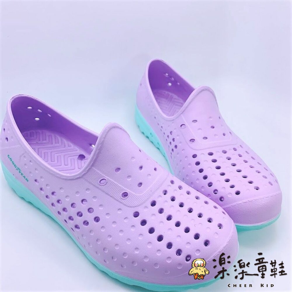 G023-2-GOODYEAR 女款輕量洞洞鞋-紫色