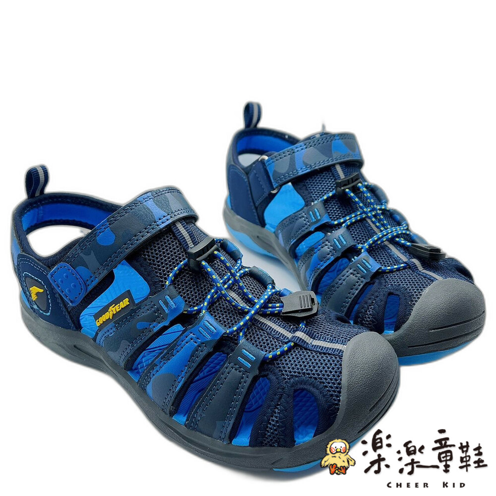 G030-1-GOODYEAR護趾涼鞋-藍色