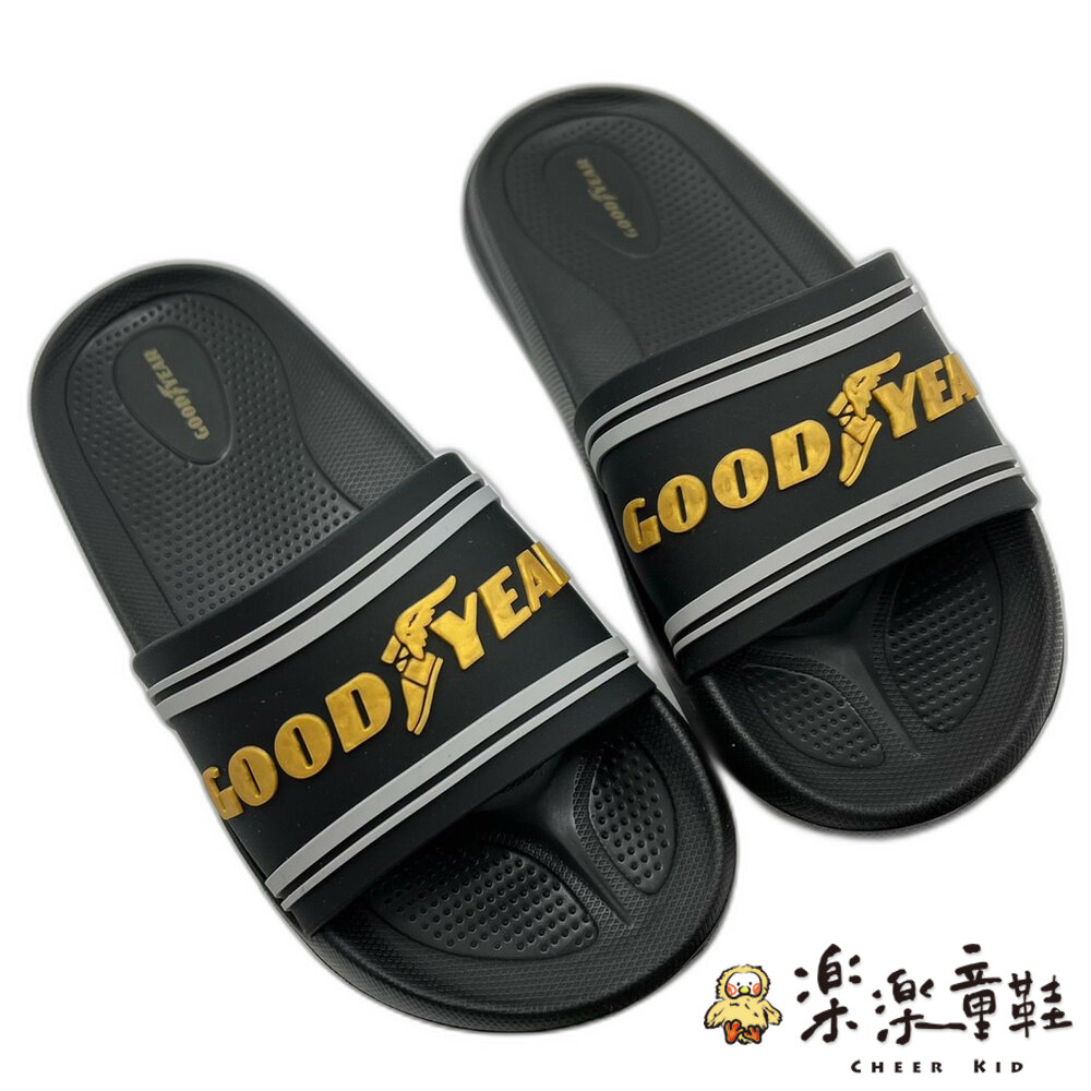 G032-1-台灣製GOODYEAR運動拖鞋-黑色