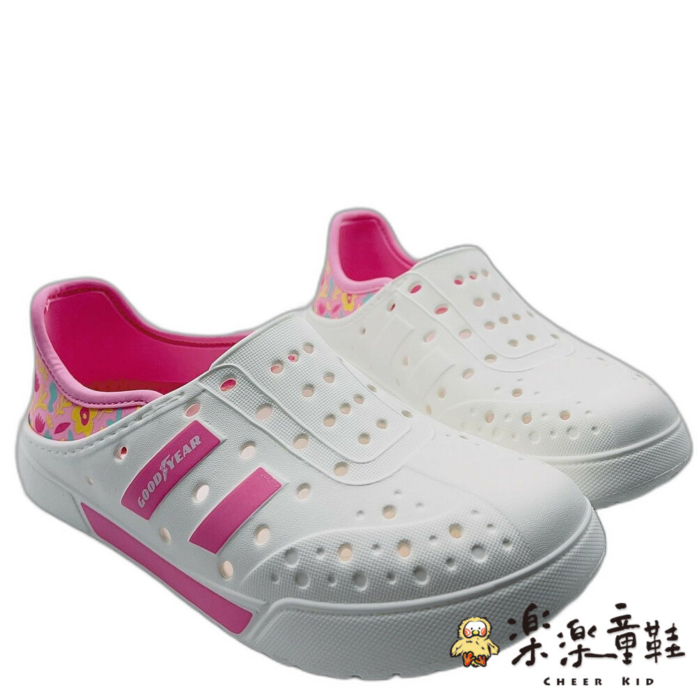 G036-3-台灣製GOODYEAR洞洞鞋-白粉 共有四色可選