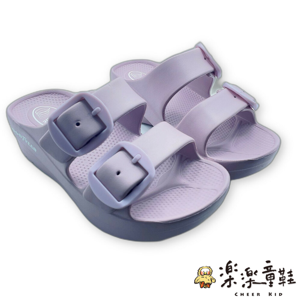 G042-1-台灣製固特異輕量厚底拖鞋-紫色 另有奶茶色黑色可選