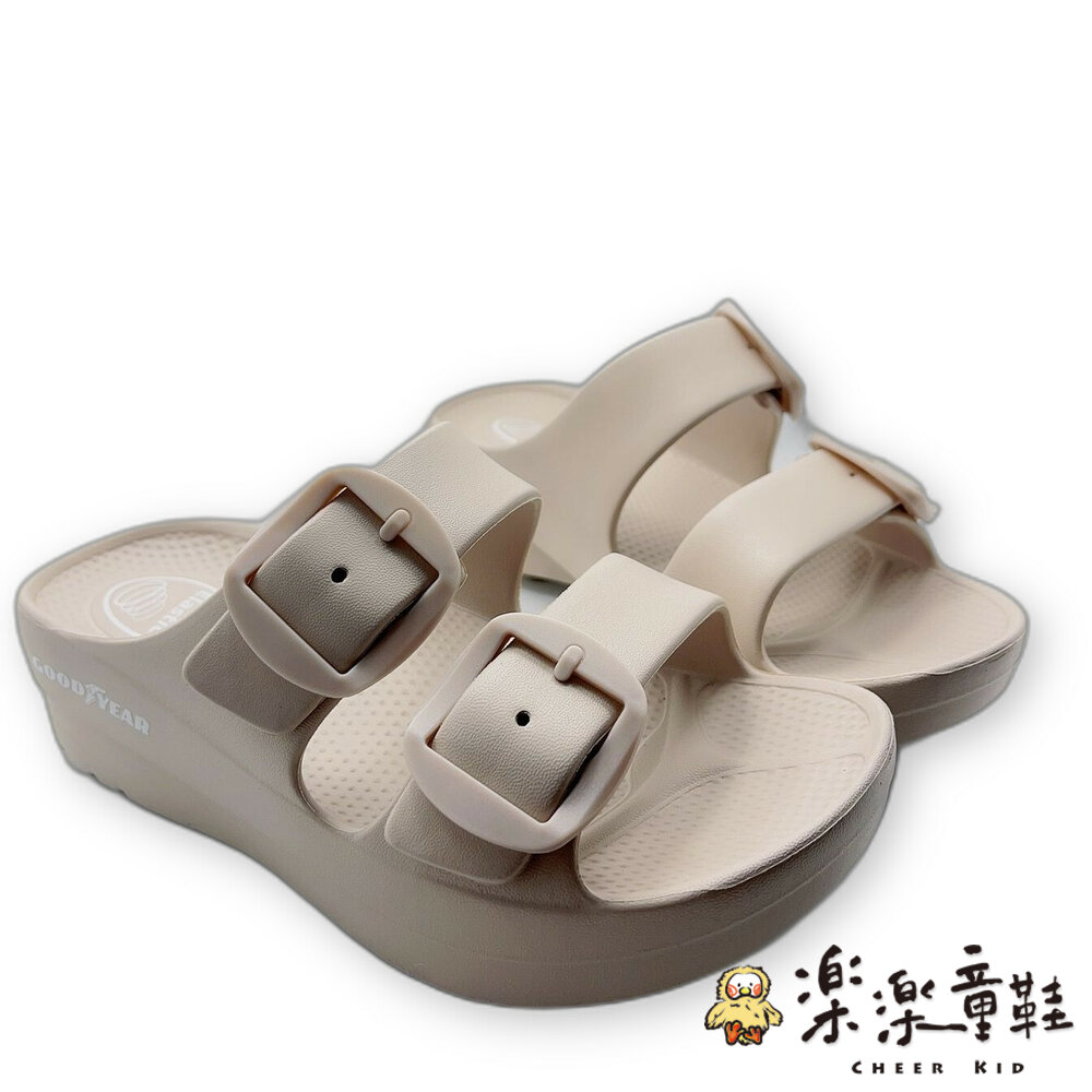G042-2-台灣製固特異輕量厚底拖鞋-奶茶色 另有紫色黑色可選