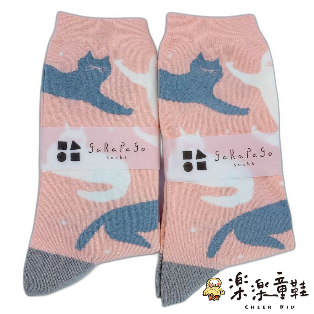 J021-4-【garapago socks】日本設計台灣製長襪-貓咪圖案