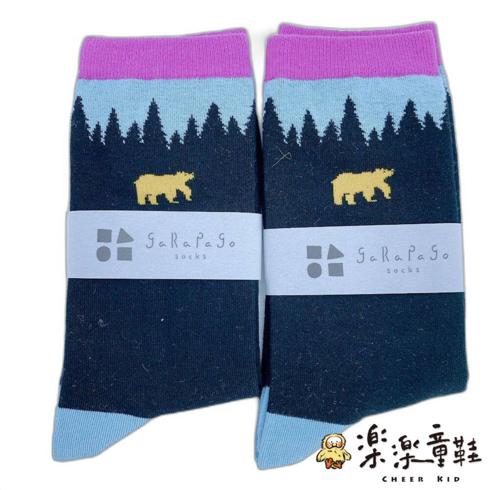 J021-6-【garapago socks】日本設計台灣製長襪-熊圖案