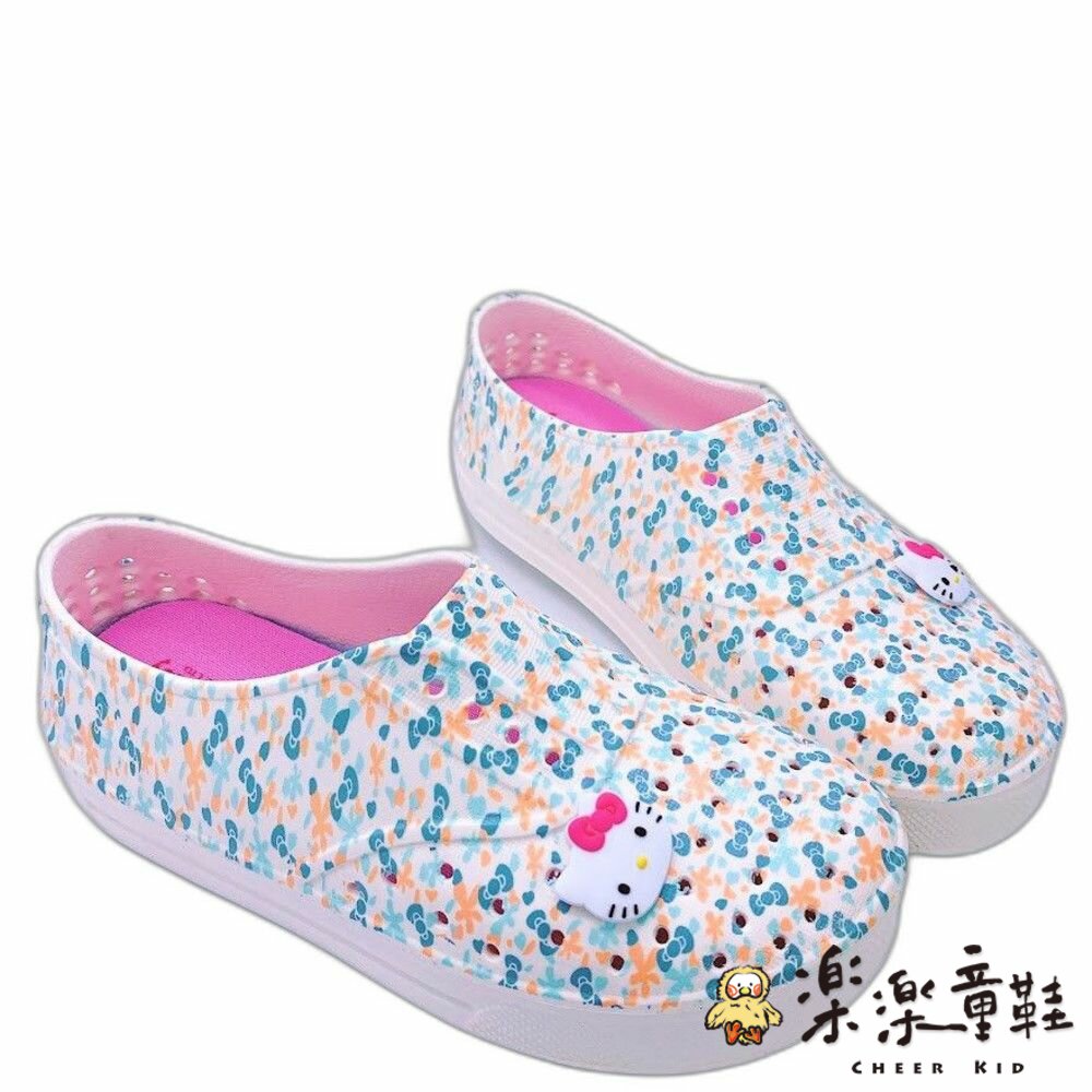 K013-1-台灣製Hello Kitty洞洞鞋-白水
