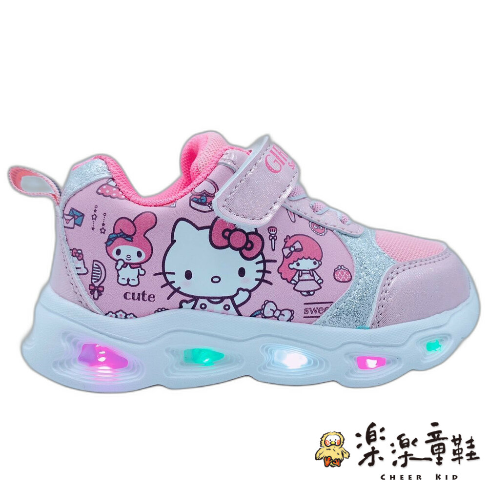 K030-1-Hello Kitty電燈運動鞋-粉色