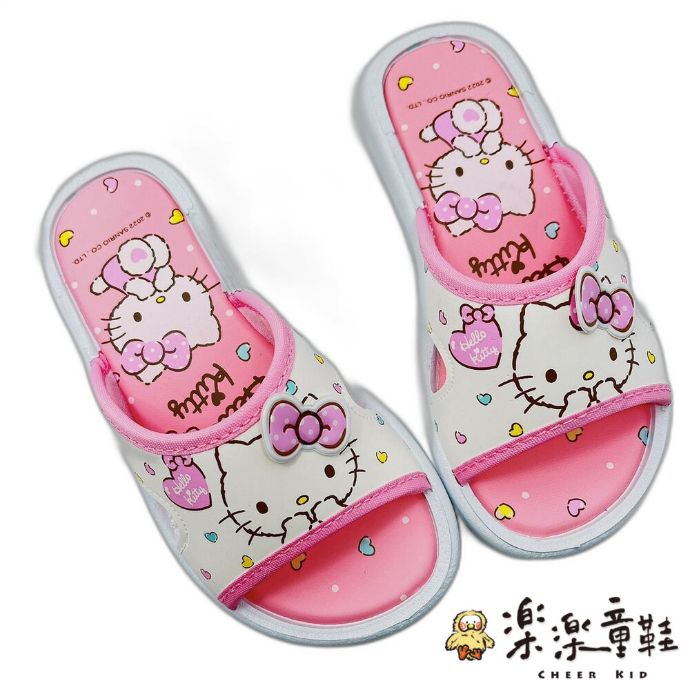 K043-3-(出清不退不換)台灣製Hello Kitty拖鞋-白色