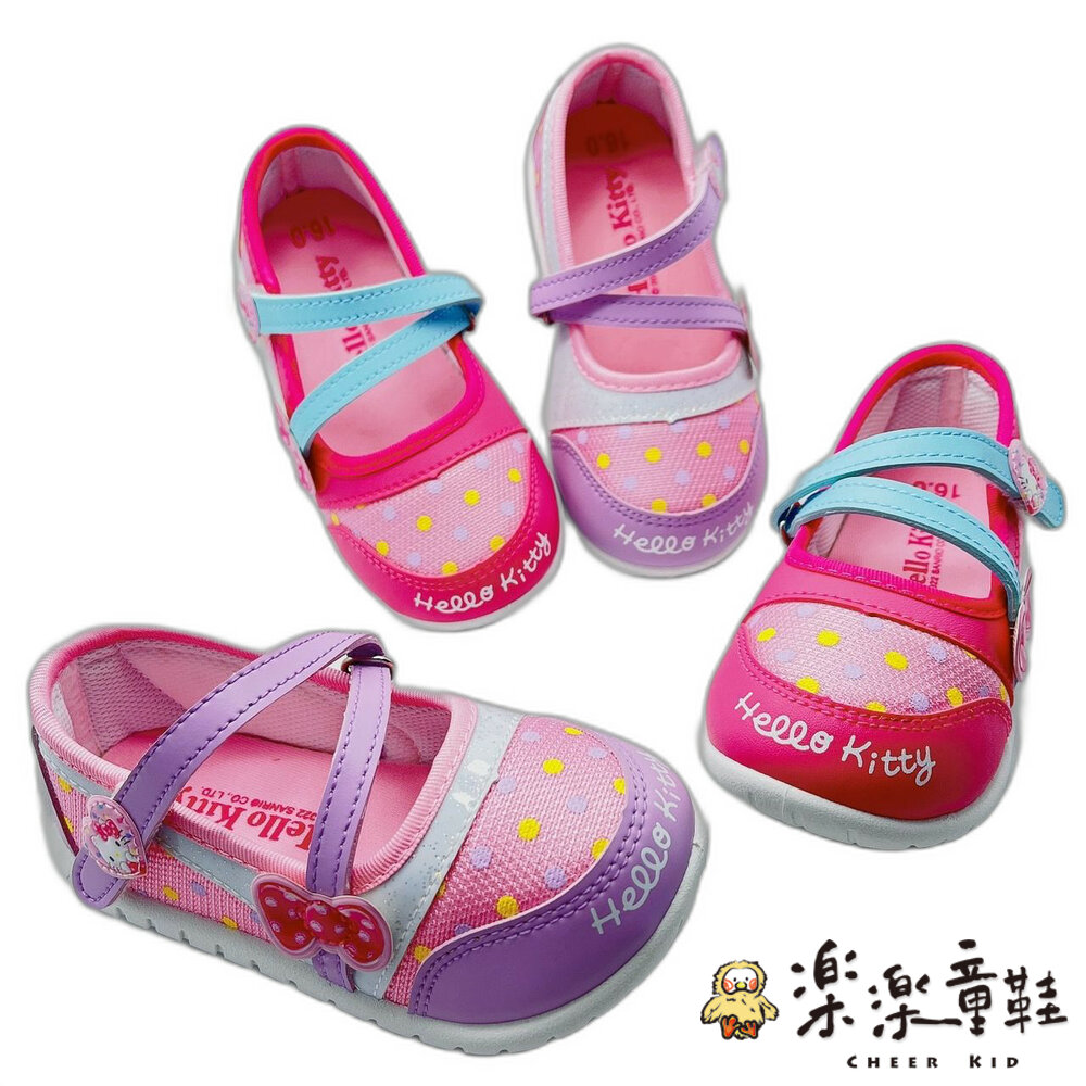 K066-1-台灣製三麗鷗Hello Kitty繞帶公主鞋 有二色 桃色 紫色