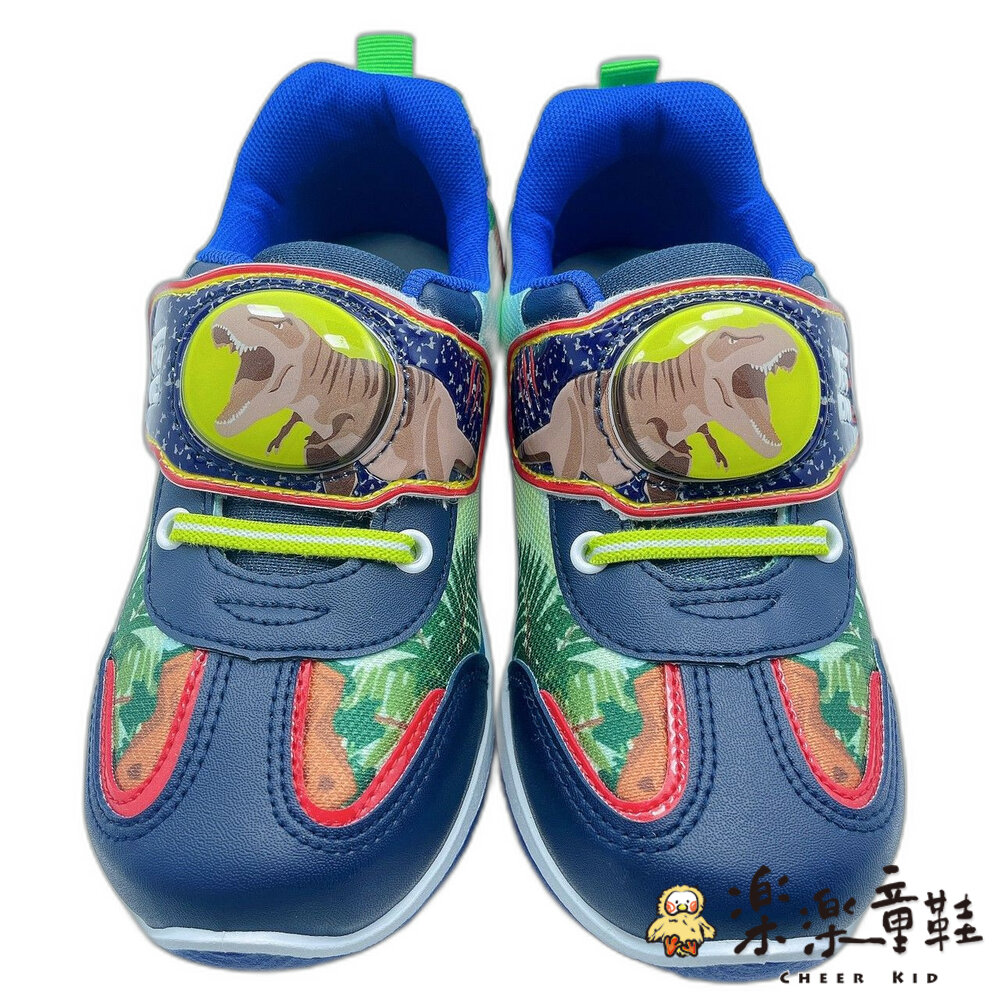 K080-2-台灣製帥氣恐龍電燈鞋-藍色  另有綠色可選