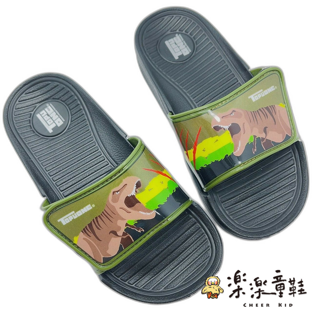 K083-2-台灣製帥氣恐龍拖鞋-綠色