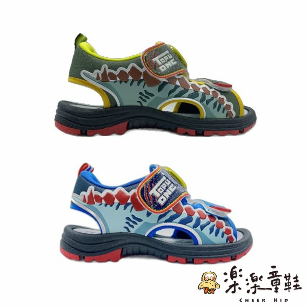 台灣製恐龍電燈涼鞋-藍色 另有綠色可選 圖片