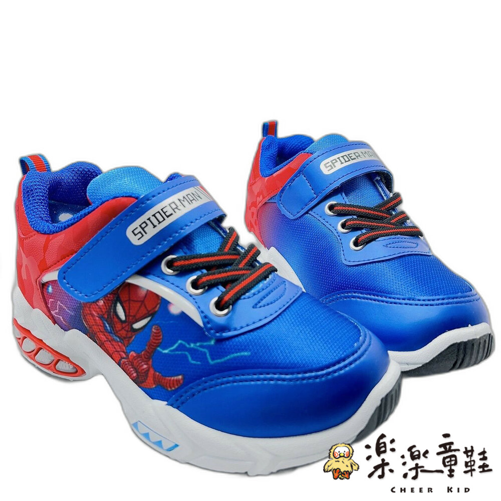 MN088-台灣製蜘蛛人電燈運動鞋-藍紅色