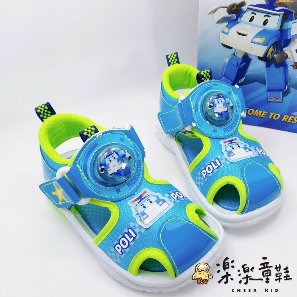 P053-1-台灣製POLI安寶電燈涼鞋-藍色