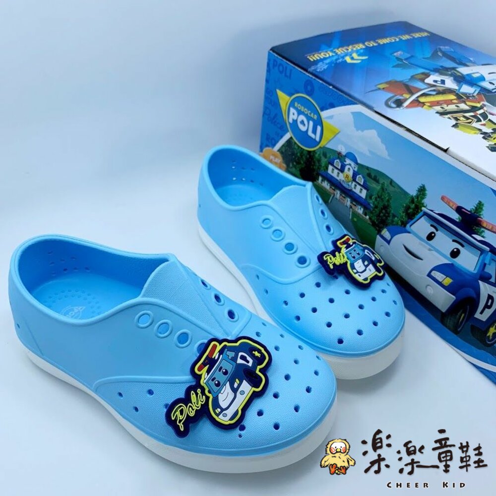 P057-1-台灣製POLI安寶洞洞鞋-藍色