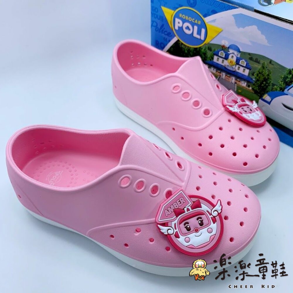 P057-台灣製POLI安寶洞洞鞋-粉色
