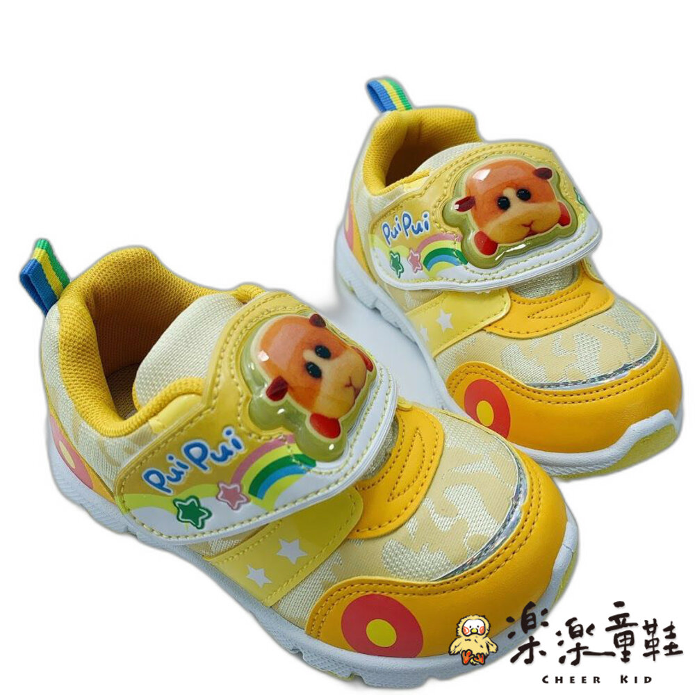 P063-台灣製天竺鼠車車電燈運動鞋-黃色
