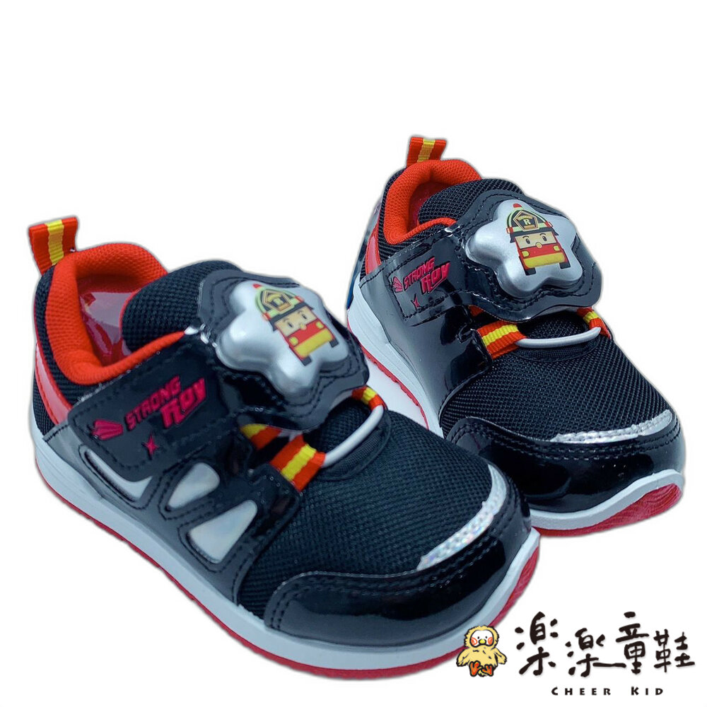 P071-2-【斷碼出清  不退不換】台灣製救援小隊電燈運動鞋-黑紅