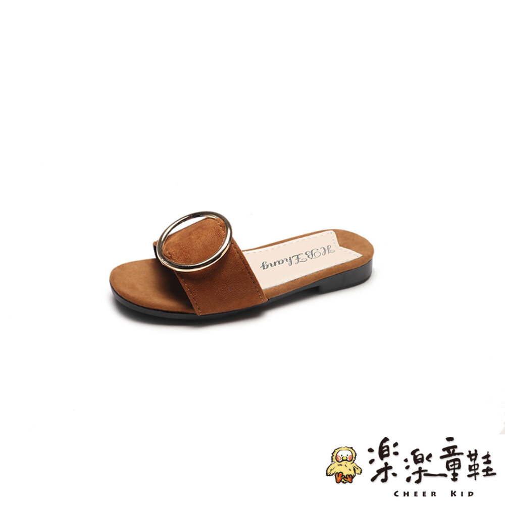 S451-1-韓版圓型扣環居家拖鞋(大童)