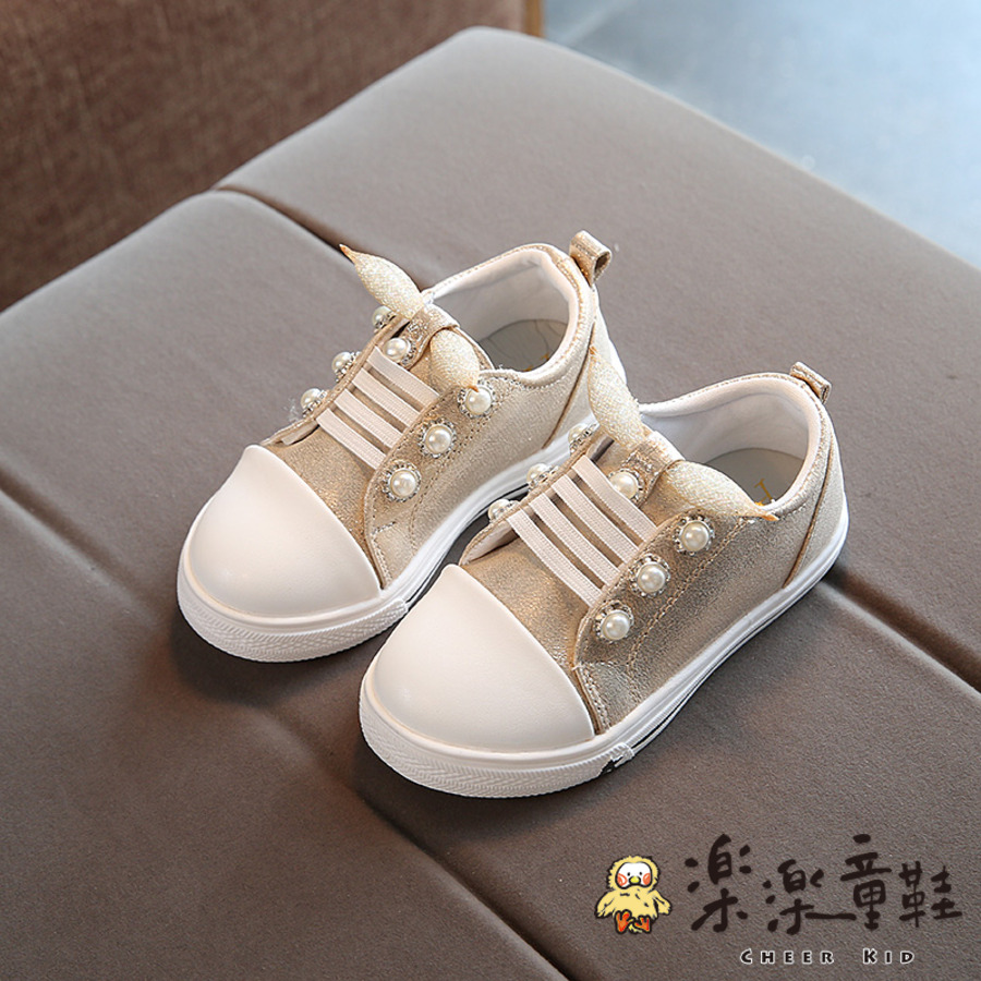 S592-韓版時尚珍珠休閒帆布鞋