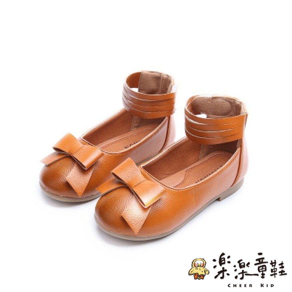 S594-1-韓版時尚氣質蝴蝶結皮鞋(大童)
