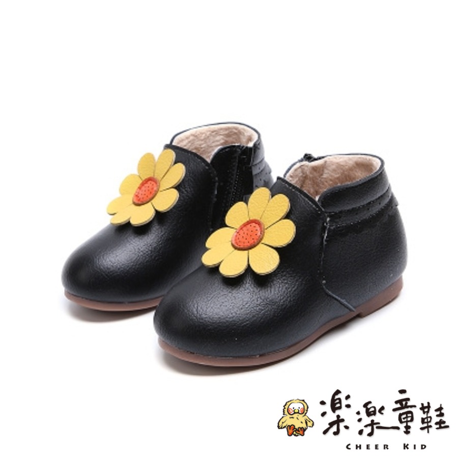 S638-1-韓版可愛清純太陽花加絨皮靴(小童)