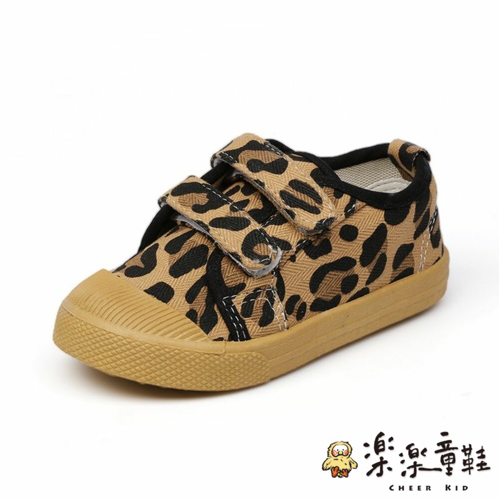 S832-時尚豹紋兒童帆布鞋
