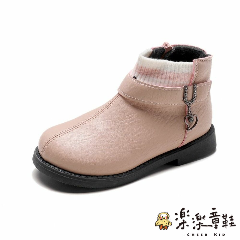 S946-英倫風針織皮靴
